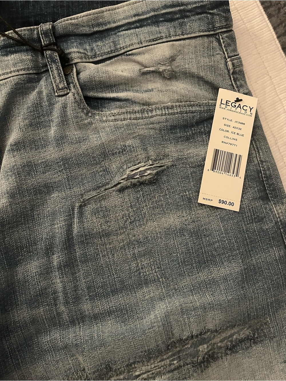 Jordan Craig Men Distressed Light Blue Jeans
